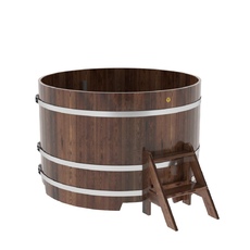 BentWood круглая из лиственницы (D=1,50 м.), h=1 м. Мореная Премиум купель фото