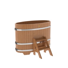 BentWood овальная из дуба (0,69х1,31 м.), h=1 м. Натуральная Премиум купель фото