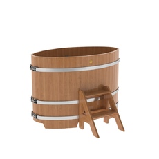BentWood овальная из дуба (0,80х1,42 м.), h=1 м. Натуральная Премиум купель фото