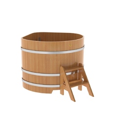 BentWood угловая из лиственницы (1,19х1,19 м.), h=1 м. Натуральная Премиум купель фото