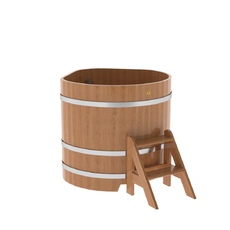 BentWood угловая из дуба (1,03 х1,03 м.), h=1 м. Натуральная Премиум купель фото