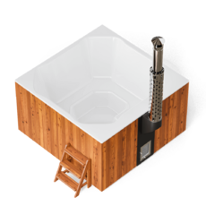 Купель Фурако Polar Spa ELITE QUATTRO 200 квадратная с интегрированной печью для 6-8 человек (термососна светлая) фото