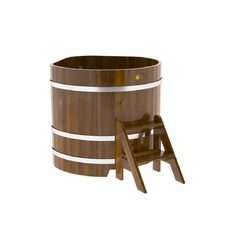 BentWood угловая из лиственницы (1,03 х1,03 м.), h=1 м. Мореная Рустик купель фото
