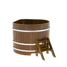 BentWood угловая из лиственницы (1,19 х1,19 м.), h=1 м. Мореная Рустик купель фото