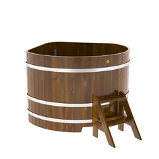 BentWood угловая из лиственницы (1,37 х1,37 м.), h=1 м. Мореная Рустик купель фото